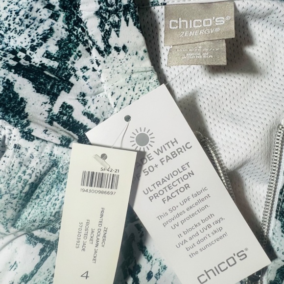 Chico's Zenergy Jacket Snake print blue. SZ 4 equivalent to 20/22 XXL Plus NWT - Picture 10 of 13